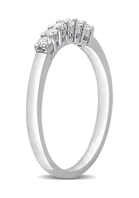 Lab Created 1/3 CT TGW White Sapphire Anniversary Band 10k Gold