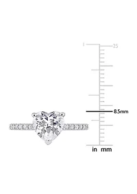 Lab Created 2.5 CT TGW White Sapphire Heart Engagement Ring 10k Gold