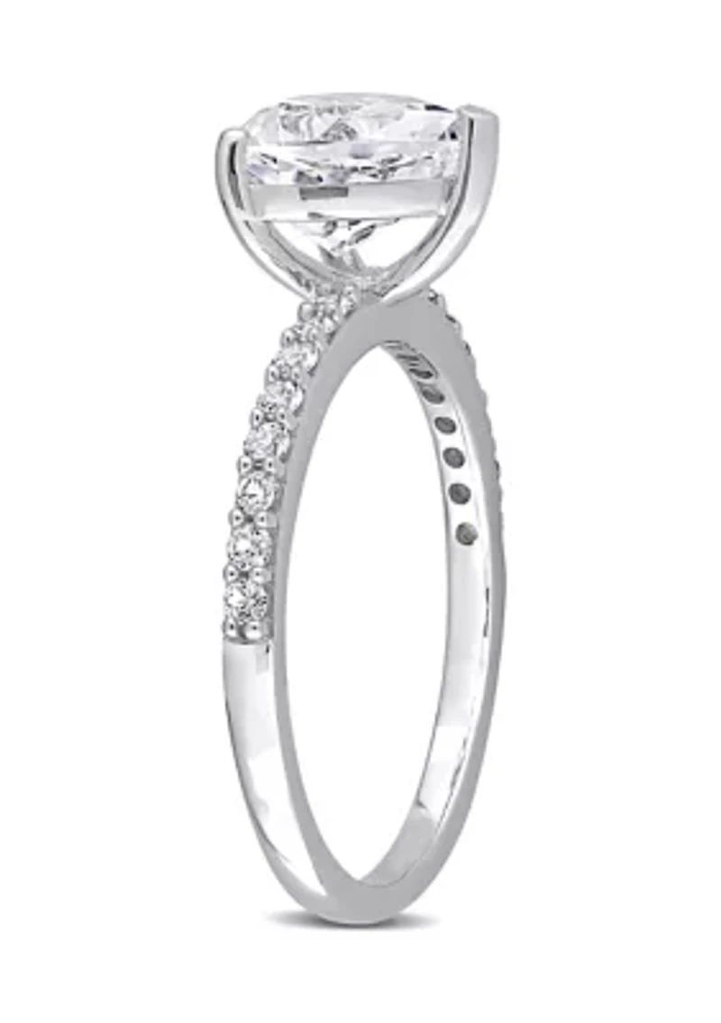 Lab Created 2.5 CT TGW White Sapphire Heart Engagement Ring 10k Gold