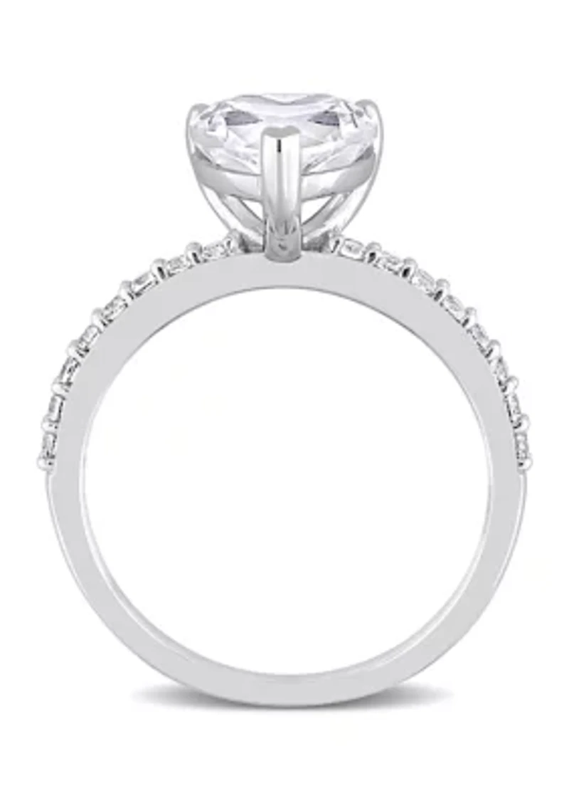 Lab Created 2.5 CT TGW White Sapphire Heart Engagement Ring 10k Gold