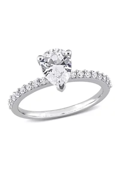 Lab Created 2.12 CT TGW White Sapphire Pear-Cut Engagement Ring 10k Gold