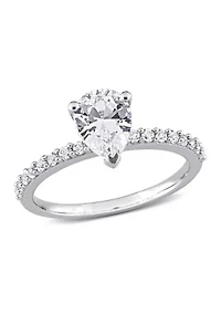 Lab Created 2.12 CT TGW White Sapphire Pear-Cut Engagement Ring 10k Gold