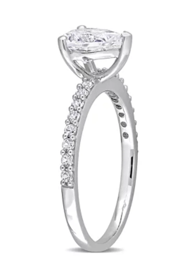 Lab Created 2.12 CT TGW White Sapphire Pear-Cut Engagement Ring 10k Gold