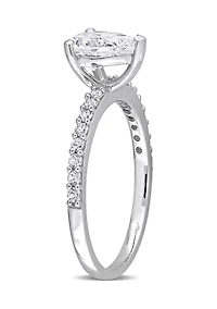Lab Created 2.12 CT TGW White Sapphire Pear-Cut Engagement Ring 10k Gold