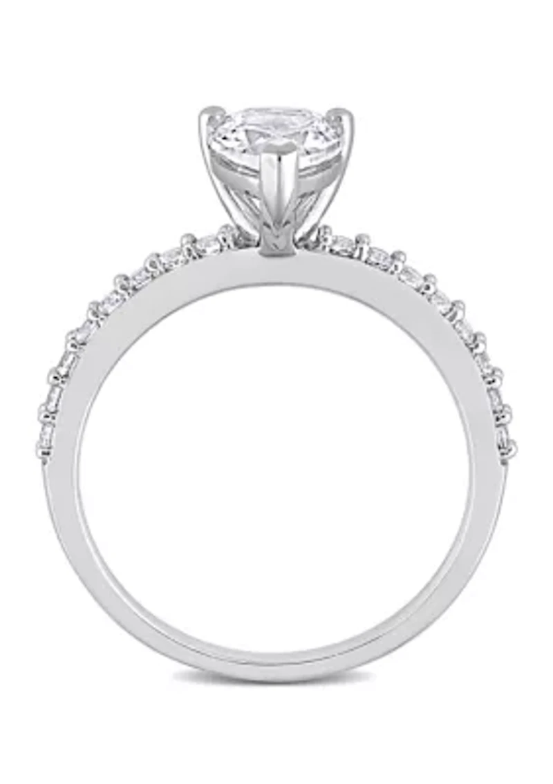 Lab Created 2.12 CT TGW White Sapphire Pear-Cut Engagement Ring 10k Gold
