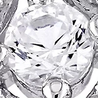 Lab Created 1.3 CT TGW White Sapphire Lattice Ring Sterling Silver