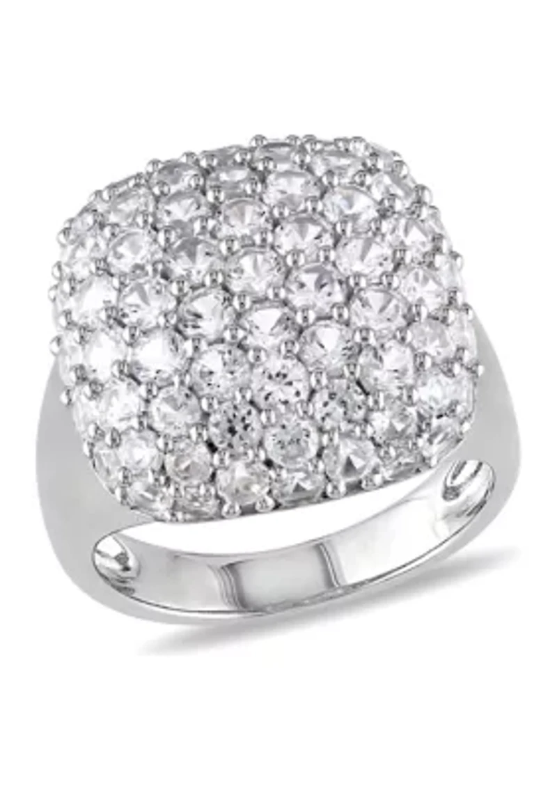 Lab Created 4.88 CT TGW White Sapphire Cluster Cocktail Ring Sterling Silver