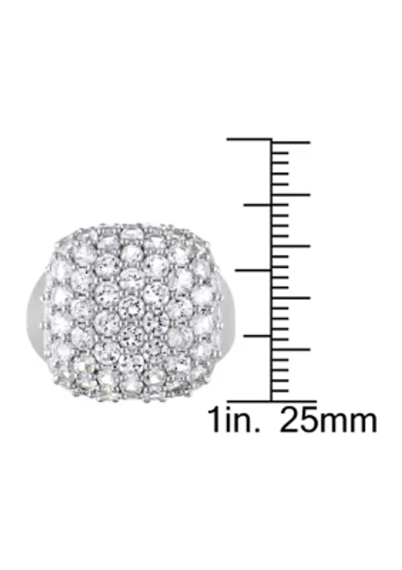 Lab Created 4.88 CT TGW White Sapphire Cluster Cocktail Ring Sterling Silver