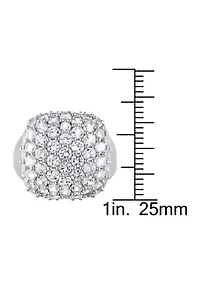 Lab Created 4.88 CT TGW White Sapphire Cluster Cocktail Ring Sterling Silver