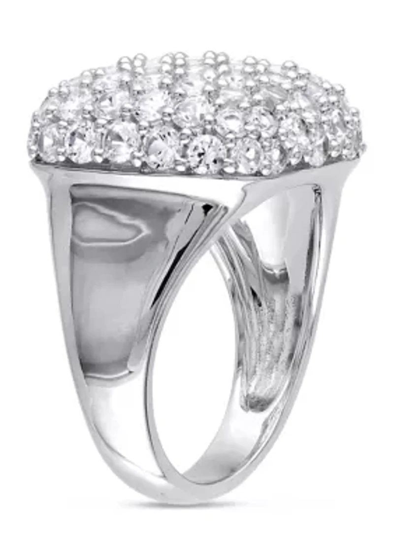 Lab Created 4.88 CT TGW White Sapphire Cluster Cocktail Ring Sterling Silver
