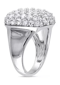 Lab Created 4.88 CT TGW White Sapphire Cluster Cocktail Ring Sterling Silver