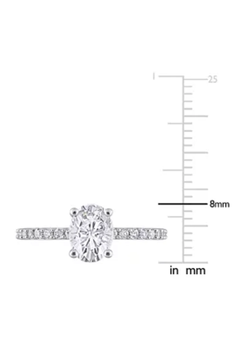 Lab Created 2.3 CT TGW White Sapphire Oval Engagement Ring 10k Gold