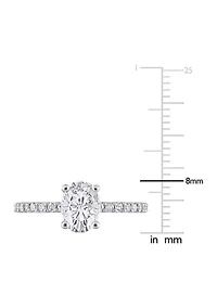 Lab Created 2.3 CT TGW White Sapphire Oval Engagement Ring 10k Gold
