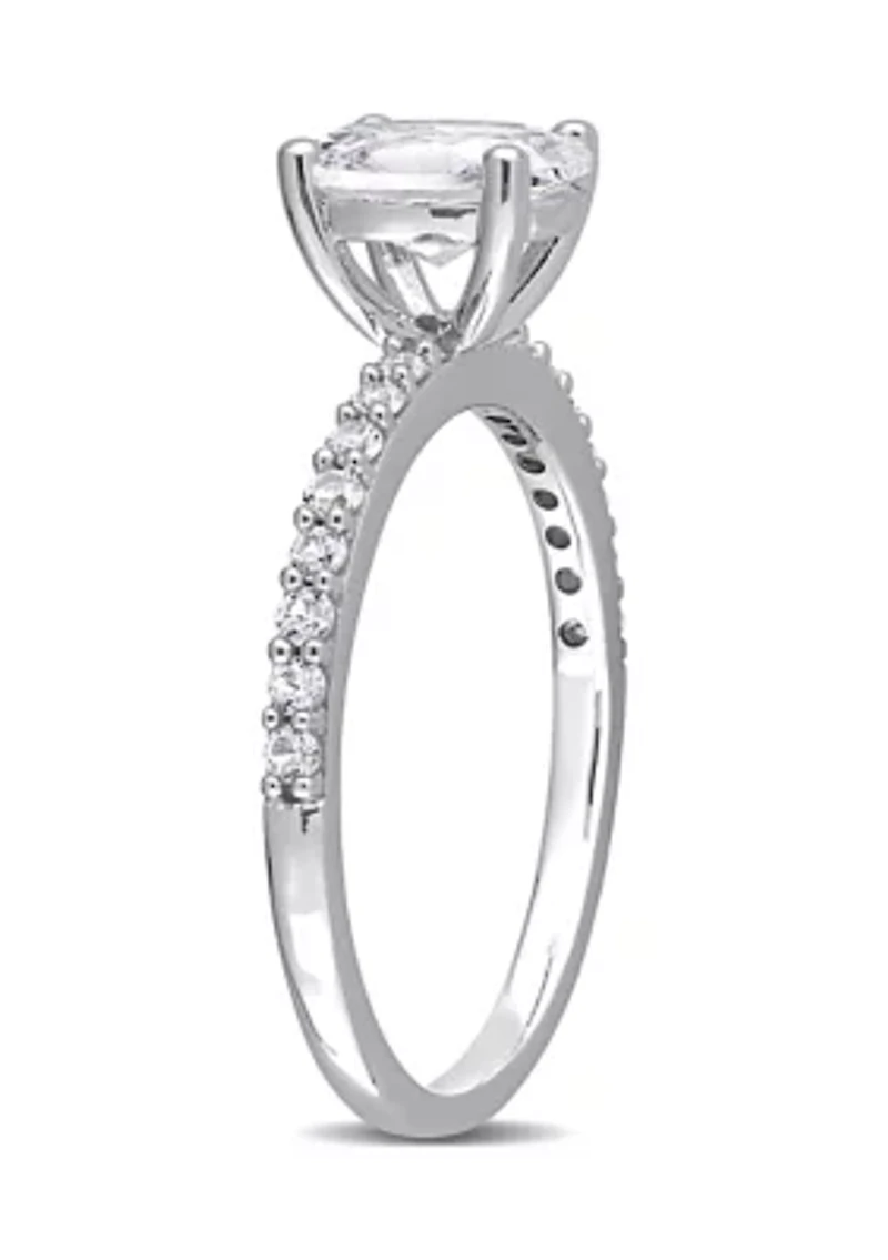 Lab Created 2.3 CT TGW White Sapphire Oval Engagement Ring 10k Gold