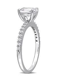 Lab Created 2.3 CT TGW White Sapphire Oval Engagement Ring 10k Gold