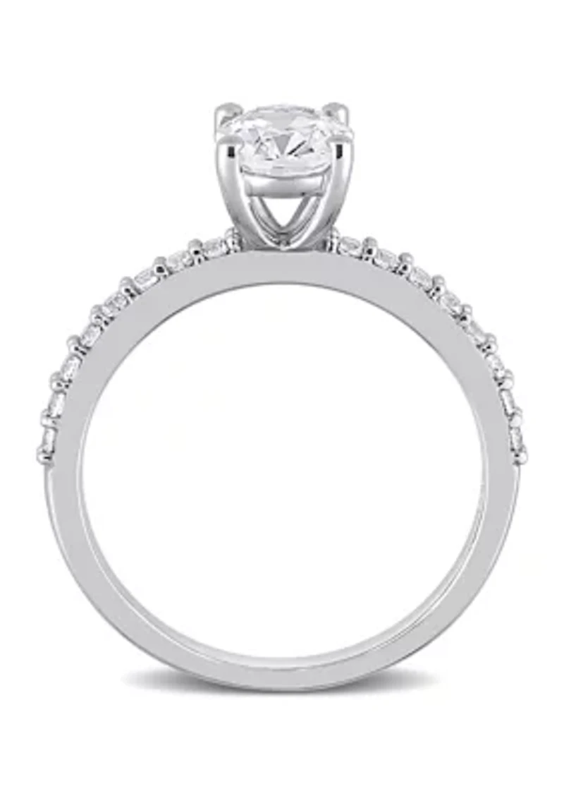 Lab Created 2.3 CT TGW White Sapphire Oval Engagement Ring 10k Gold