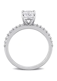 Lab Created 2.3 CT TGW White Sapphire Oval Engagement Ring 10k Gold