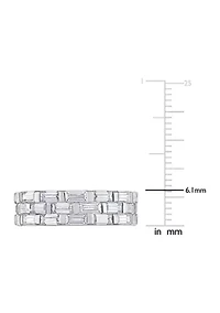 Lab Created 4 5/8 CT DEW Moissanite Triple Band Ring Sterling Silver
