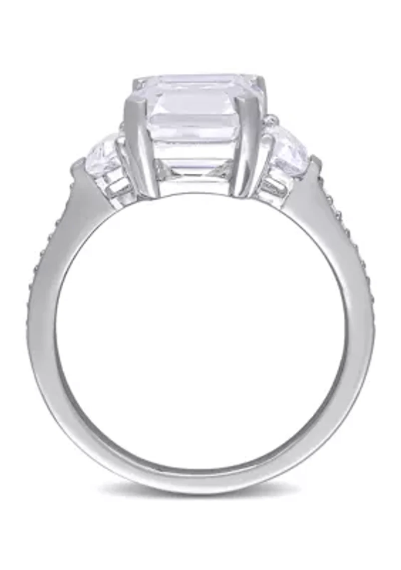 5 1/5 CT TGW White Topaz and Diamond Accent Estate Ring Sterling Silver