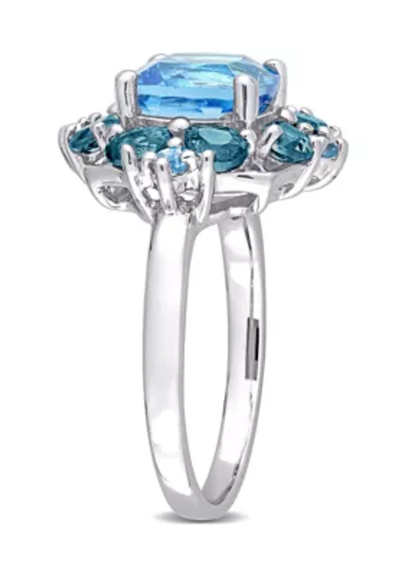 Multi Gemstone Ring Sterling Silver