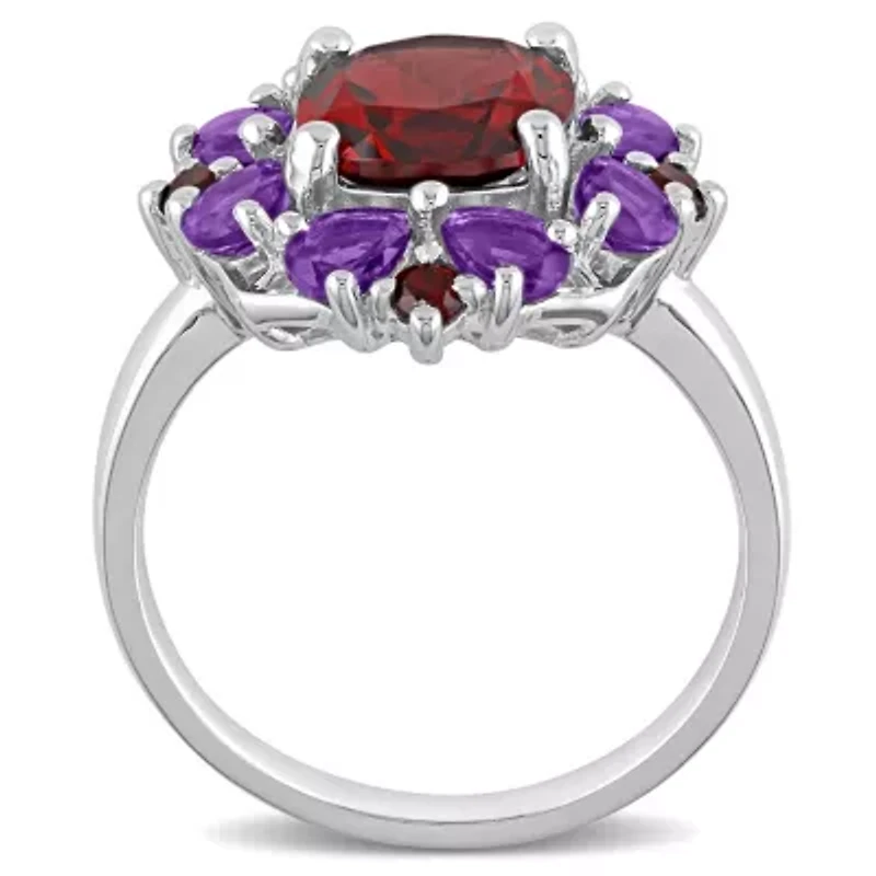 Multi Gemstone Ring Sterling Silver