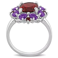 Multi Gemstone Ring Sterling Silver