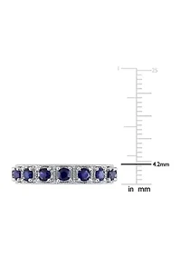 Lab Created 1 7/8 CT TGW Blue Sapphire Eternity Ring Sterling Silver