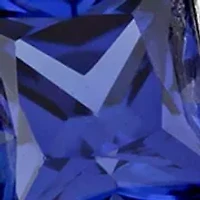 Lab Created 1-1/8 CT TGW Blue and White Sapphire Statement Ring Sterling Silver