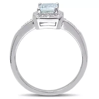 Sky Blue Topaz Solitaire Ring Sterling Silver