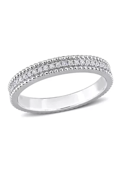 1/10 CT TW Diamond Eternity Ring Sterling Silver
