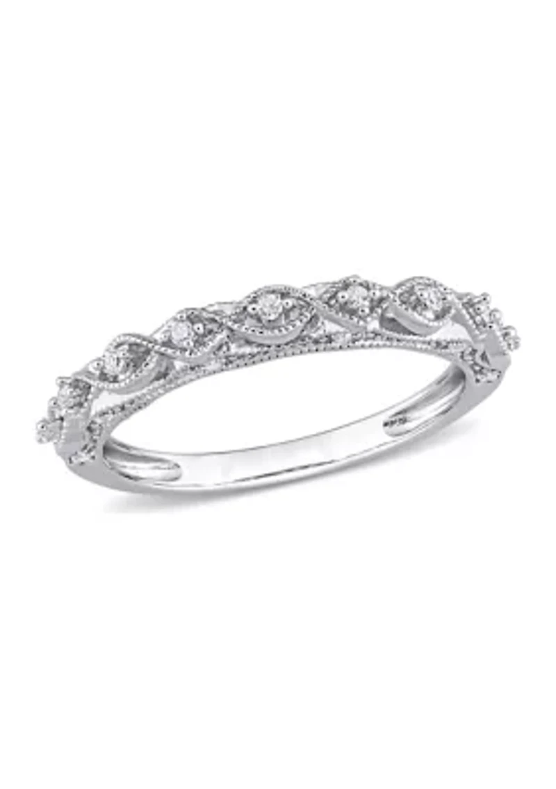 1/8 CT TW Diamond Vintage Anniversary Band Sterling Silver