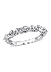 1/8 CT TW Diamond Vintage Anniversary Band Sterling Silver