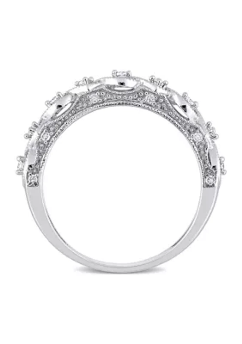 1/8 CT TW Diamond Vintage Anniversary Band Sterling Silver