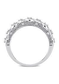 1/8 CT TW Diamond Vintage Anniversary Band Sterling Silver