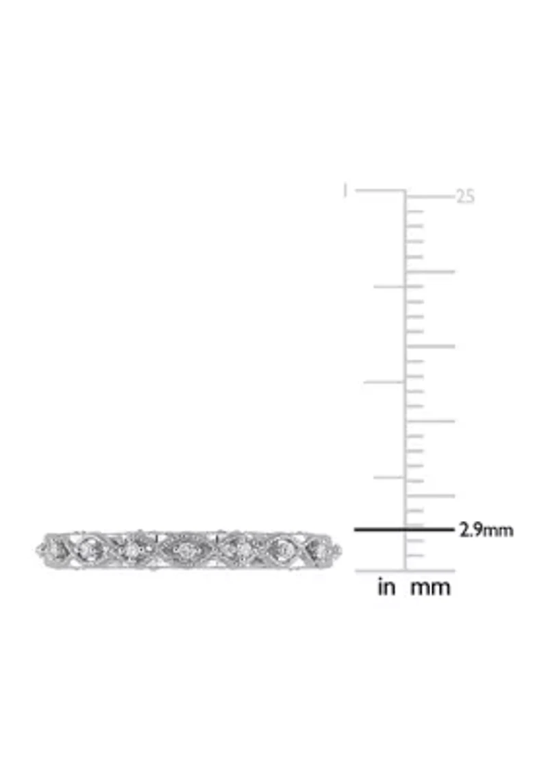 1/8 CT TW Diamond Vintage Anniversary Band Sterling Silver