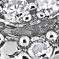 1/3 CT TDW Diamond Oval Shape Cluster Bridal Set Sterling Silver