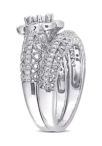1/6 CT TW Diamond Vintage Bridal Set Sterling Silver