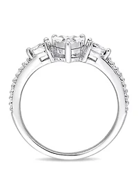 1/7 CT TW Diamond Heart Ring Sterling Silver