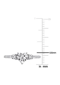 1/7 CT TW Diamond Heart Ring Sterling Silver