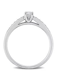 1/3 CT TW Diamond Engagement Ring Sterling Silver