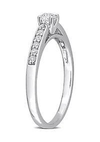 1/3 CT TW Diamond Engagement Ring Sterling Silver