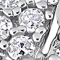 1/3 CT TDW Diamond Pear Shape Cluster Bridal Set Sterling Silver