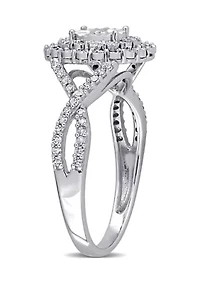 1/3 ct. t.w. Diamond Cluster Infinity Ring 10k White Gold