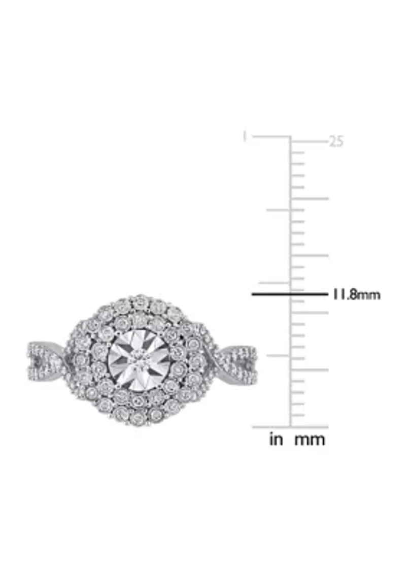 1/3 ct. t.w. Diamond Cluster Infinity Ring 10k White Gold