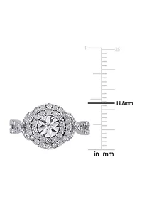 1/3 ct. t.w. Diamond Cluster Infinity Ring 10k White Gold