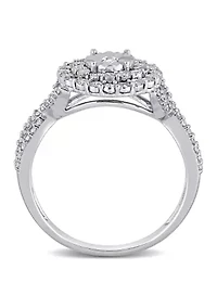 1/3 ct. t.w. Diamond Cluster Infinity Ring 10k White Gold
