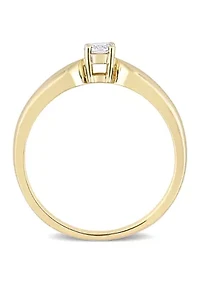 1/5 CT TW Diamond Solitaire Engagement Ring 10k Yellow Gold