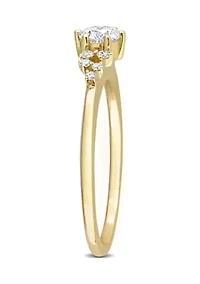 1/2 CT TDW Diamond Cluster Ring 10k Yellow Gold