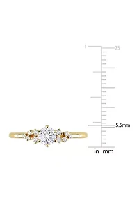 1/2 CT TDW Diamond Cluster Ring 10k Yellow Gold