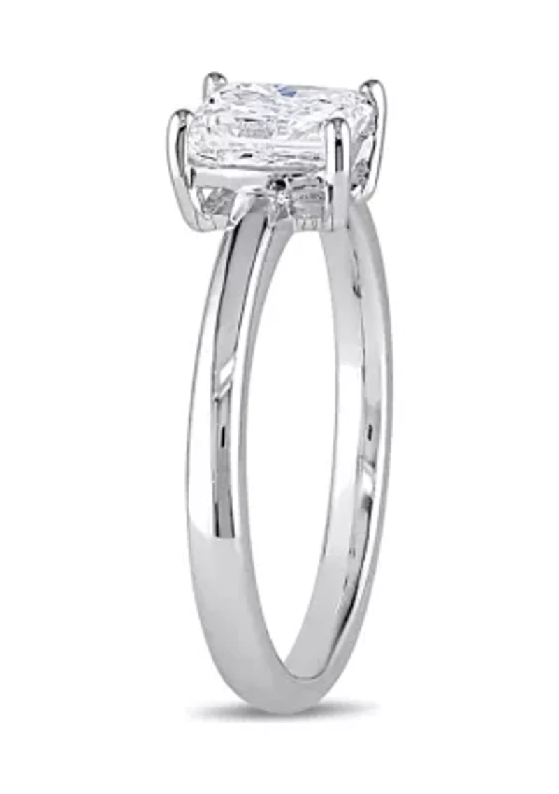 1 CT TW Radiant-Cut Diamond Solitaire Engagement Ring 14k White Gold